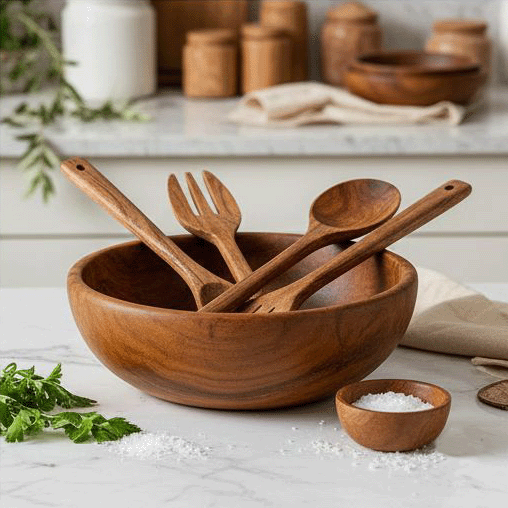 Ejemplo 8 - Mortero de Cocina en Madera Tallada