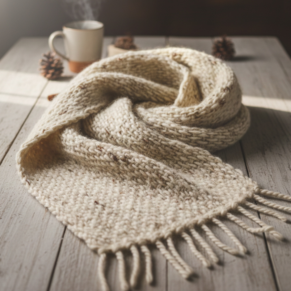 Ejemplo 14 Bufanda Rústica "Páramo" en Lana Virgen