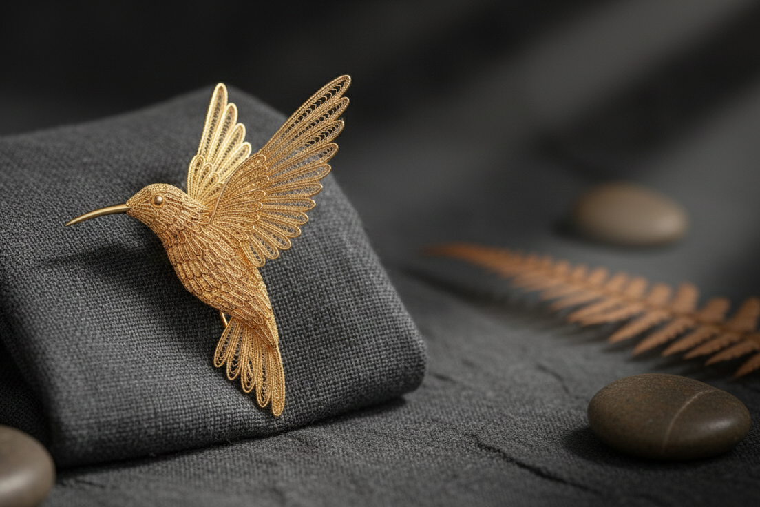 Ejemplo 19 Broche "Colibrí del Pacífico"