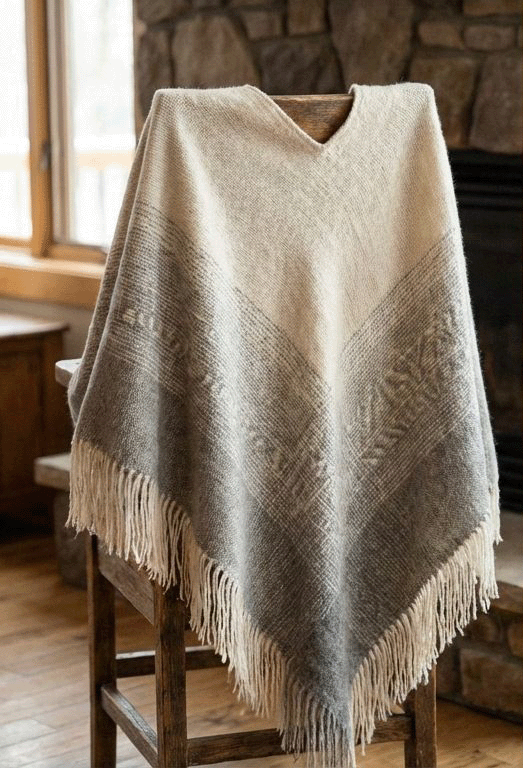 Ejemplo 1 - Ruana/Poncho Premium de Alpaca